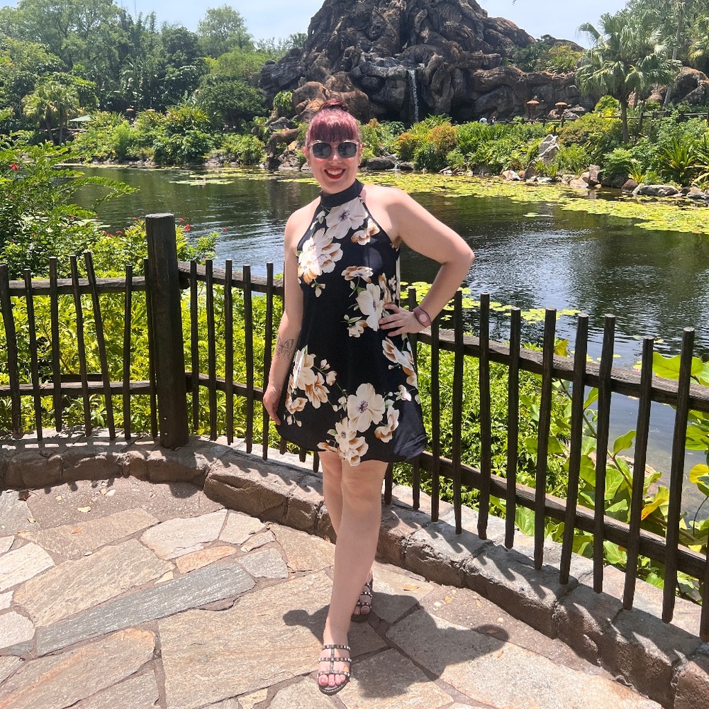 SHEIN Floral Halter Mini Dress